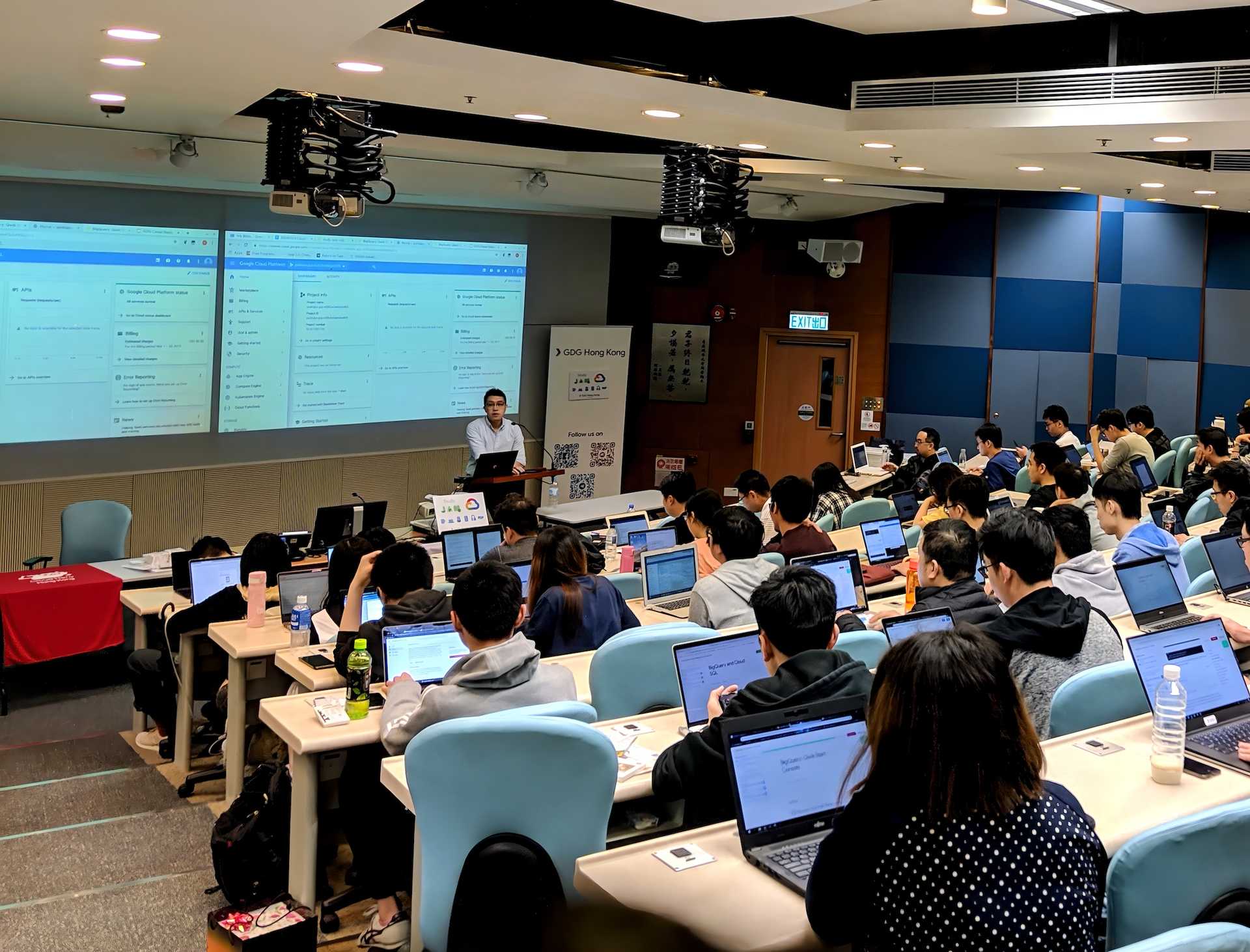 Orix Au Yeung, organizer of GDG Hong Kong, giving a talk in Hong Kong.
